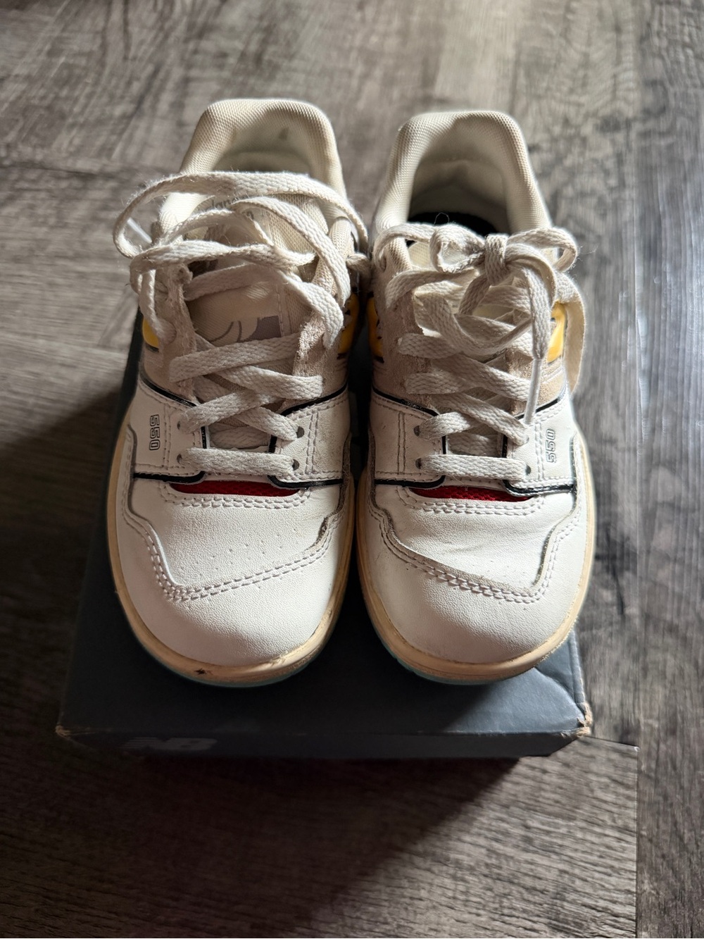 New Balance White Sneakers with Red and Yellow Accents - Kids